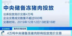 4万吨中央储备冻猪肉马上来 第四次投放超前三次总和