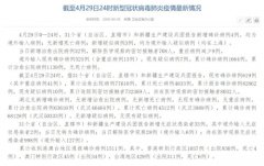 国家卫健委:4月29日0—24时新增确诊病例4例 上海新增疑似病例3例